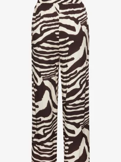 Pantalon tissé avec large ceinture élastique et poches latérales à imprimé animal