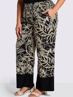 Pantalon tissé ceinture smockée