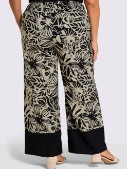 Pantalon tissé ceinture smockée