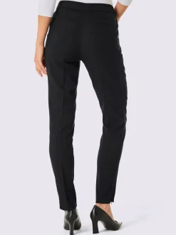 Pantalon tissé en modal à coupe étroite et plis repassés