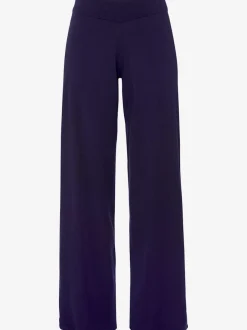 Pantalon tricot jambes larges avec ceinture élastique confortable