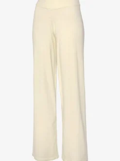 Pantalon tricot jambes larges avec ceinture élastique confortable