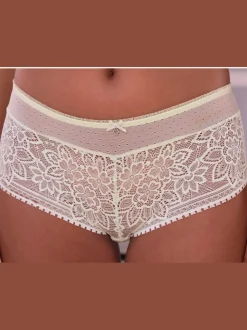 Panty fantaisie avec nœud décoratif fin et joli accessoire au centre devant