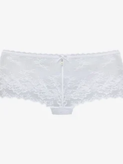 Panty féminin à la coupe enveloppante avec nœud décoratif fin et élégante perle au centre devant