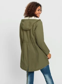 Parka avec doublure peluchée et poches bouton-pression