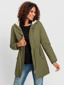 Parka avec doublure peluchée et poches bouton-pression