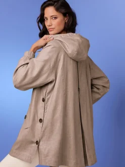 Parka à capuche avec manches raglan et poches pratiques