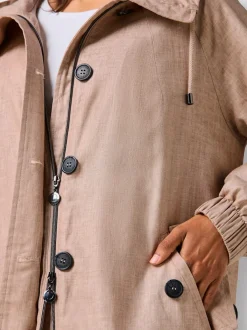Parka à capuche avec manches raglan et poches pratiques