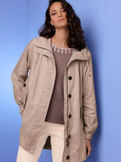 Parka à capuche avec manches raglan et poches pratiques