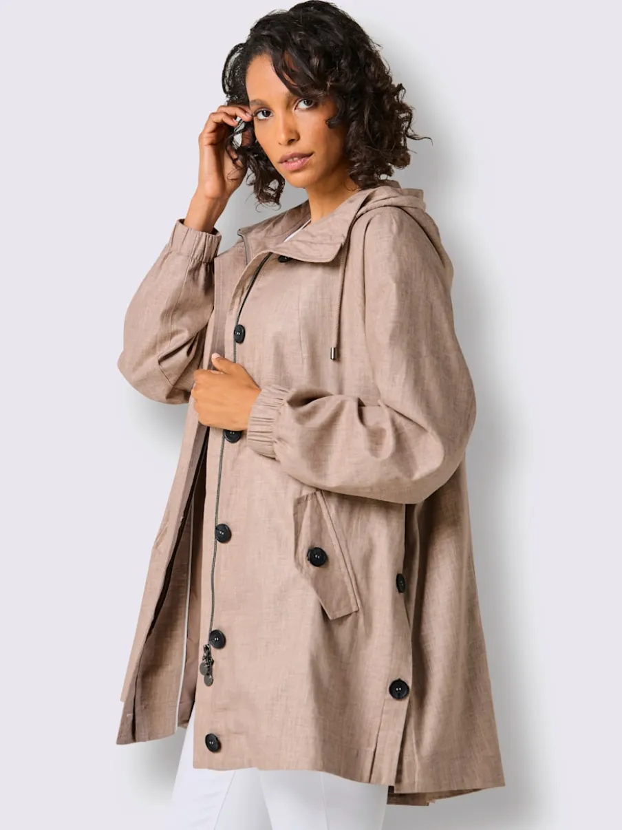 Parka à capuche avec manches raglan et poches pratiques