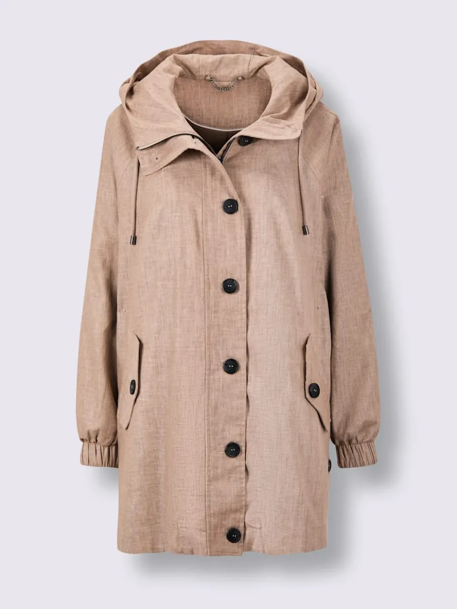 Parka à capuche avec manches raglan et poches pratiques