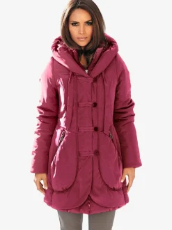 Parka d'extérieur avec col capuche et finition soignée