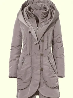Parka d'extérieur avec col capuche et finition soignée