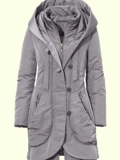 Parka d'extérieur avec col capuche et finition soignée