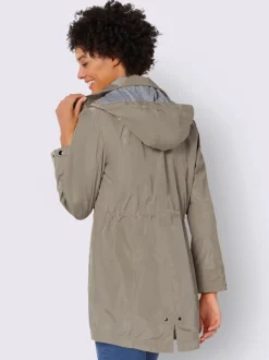 Parka longue avec capuche amovible et poches pratiques