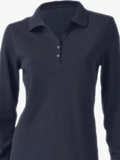 Polo classique à manches longues avec col henley et coupe cintrée