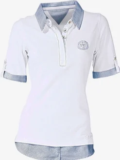 Polo à col tissé avec manches courtes et détails décoratifs
