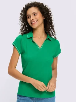 Polo côtelé rayé manches courtes doux coton certifié GOTS