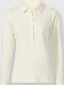 Polo en coton doux à patte de boutonnage manches longues