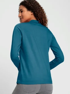 Polo en coton doux à patte de boutonnage manches longues