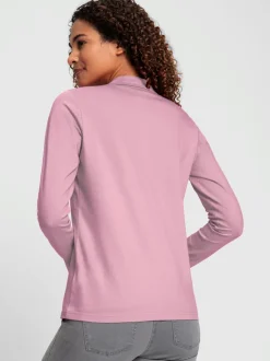 Polo en coton doux à patte de boutonnage manches longues