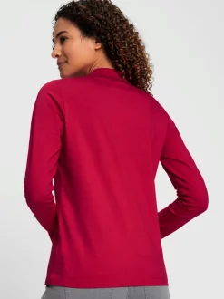 Polo en coton doux à patte de boutonnage manches longues