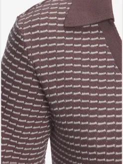 Polo en tricot à col V et manches courtes avec joli motif bicolore