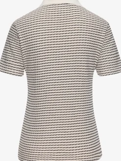 Polo en tricot à col V et manches courtes avec joli motif bicolore
