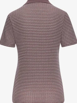 Polo en tricot à col V et manches courtes avec joli motif bicolore