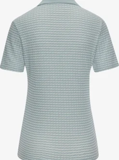 Polo en tricot à col V et manches courtes avec joli motif bicolore