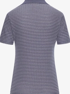 Polo en tricot à col V et manches courtes avec joli motif bicolore