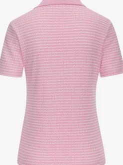 Polo en tricot à col V et manches courtes avec joli motif bicolore