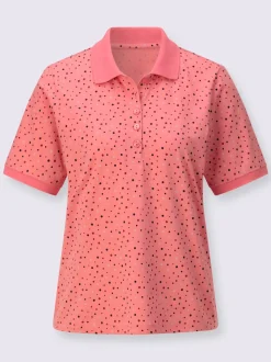 Polo à pois avec col polo et manches courtes