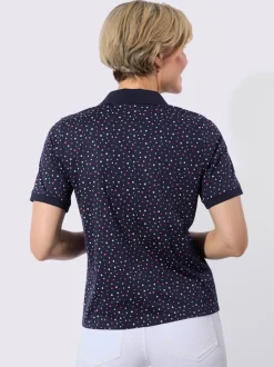Polo à pois avec col polo et manches courtes