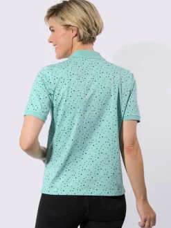 Polo à pois avec col polo et manches courtes