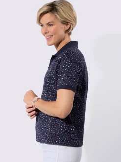 Polo à pois avec col polo et manches courtes