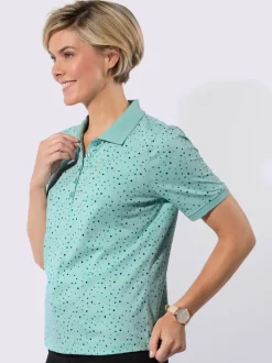 Polo à pois avec col polo et manches courtes