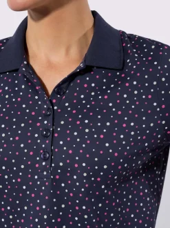 Polo à pois avec col polo et manches courtes