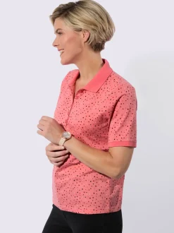 Polo à pois avec col polo et manches courtes