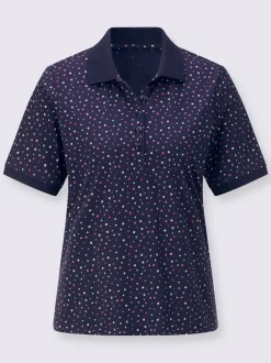 Polo à pois avec col polo et manches courtes
