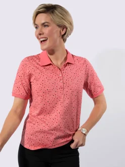 Polo à pois avec col polo et manches courtes