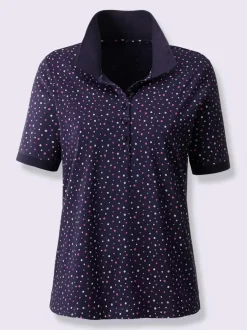 Polo à pois avec col polo et manches courtes