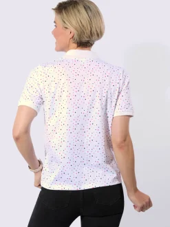 Polo à pois avec col polo et manches courtes
