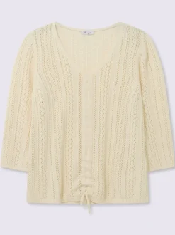 Pull ajouré encolure en v flatteuse