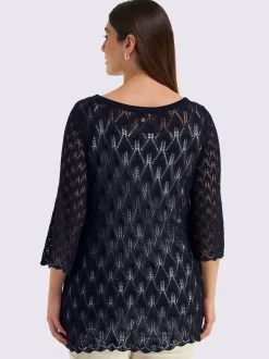 Pull ajouré motif ajouré transparent discret