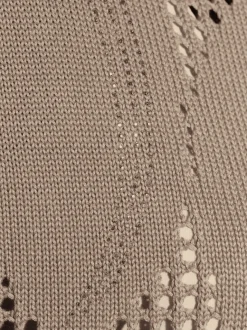 Pull ajouré trois quarts en viscose et coton doux