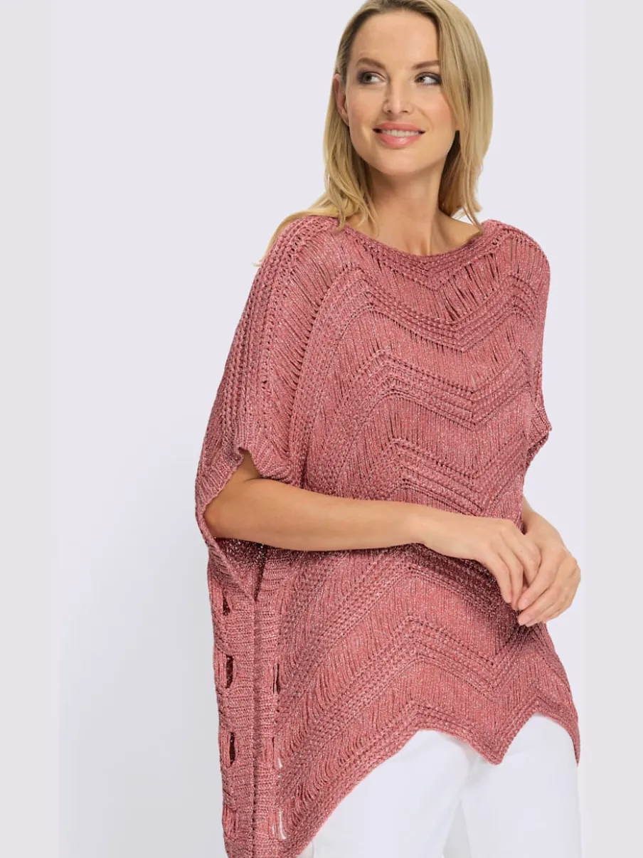 Pull ample au motif tricoté encolure U manches courtes