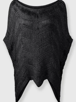 Pull ample au motif tricoté encolure U manches courtes