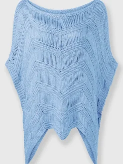 Pull ample au motif tricoté encolure U manches courtes
