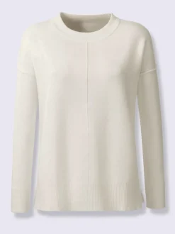 Pull ample encolure ronde avec mancherons et fentes latérales